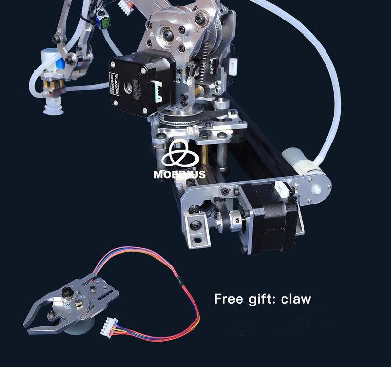 แขนหุ่นยนต์4หยดพร้อมมอเตอร์สเต็ปเปอร์เครื่องดูดโลหะทั้งหมดที่จับแขนกลกรงเล็บสำหรับ Arduino
