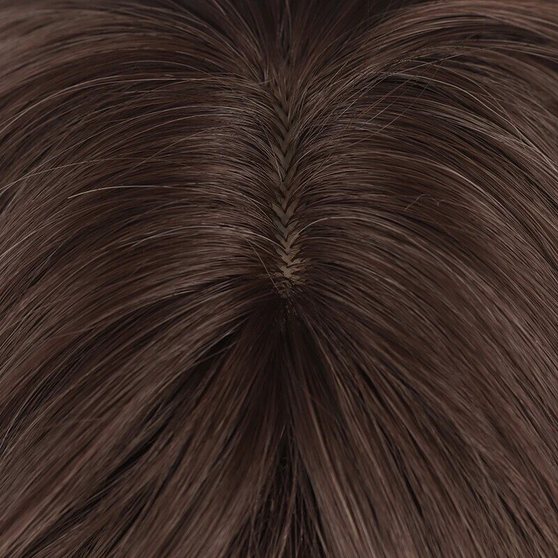 Peruca gradiente sintética marrom para mulheres, cabelos longos e lisos, cobertura de cabeça de seda, alta temperatura, diariamente, elegante