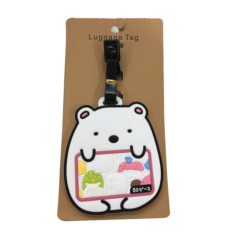 Высококачественные милые японские маленькие аксессуары для путешествий с животными бирка для багажа из силикагеля для Чемодана ID Addres держатель бирка для багажа