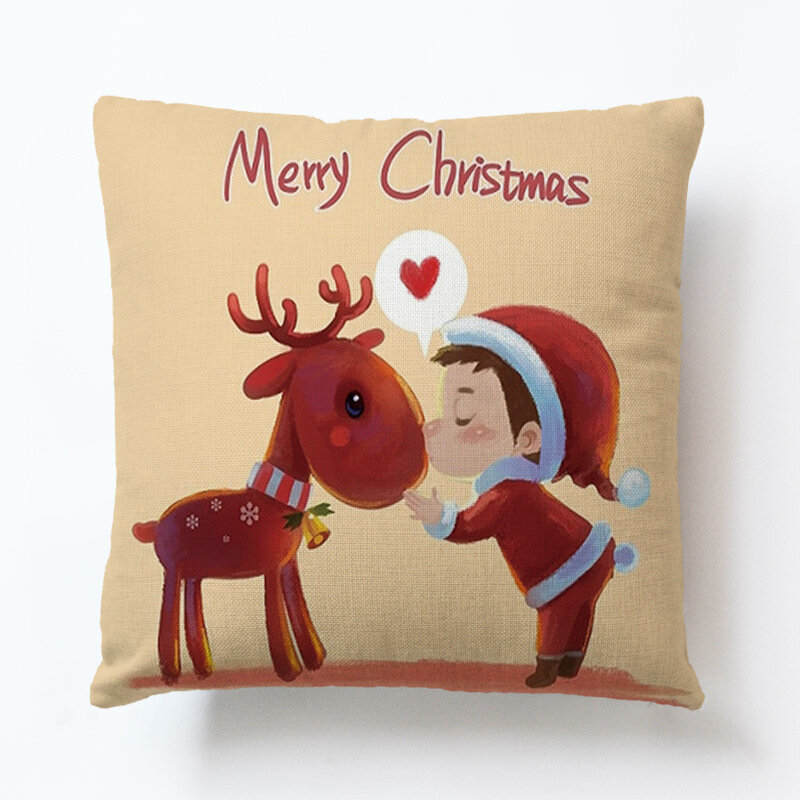 Новогодний подарок с Санта-Клаусом, наволочка для дивана, украшение автомобиля, 45x45 см, наволочки для сна, наволочки, детский подарок