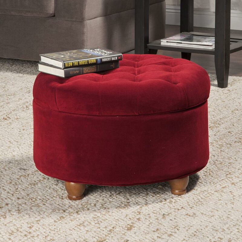 Button Short Chair Tufted Faux Leather Round Stool Storable Shoe Chair For Home/Bedroom
