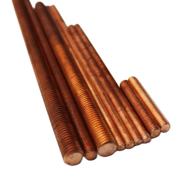 Barra métrica totalmente roscada de cobre, varillas de enganche M4, M5, M8, M10, M12, M14, M16, M18, M20, M24, M27