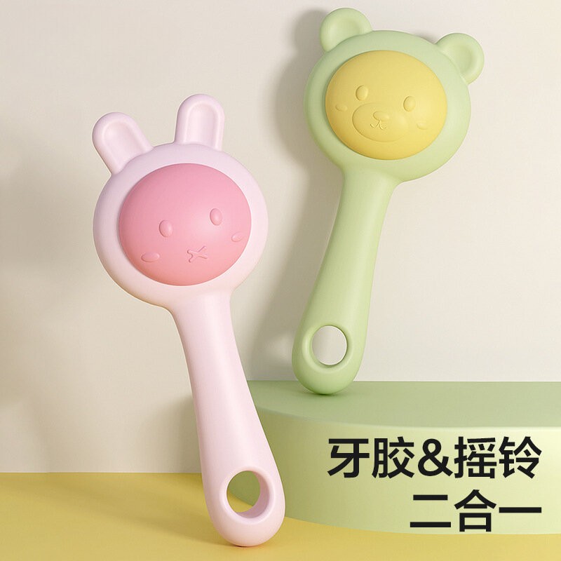 식품 등급 실리콘 토끼 곰 동물 장난감, 유아용 감각 장난감, 아기용 여행 장난감, 18M +