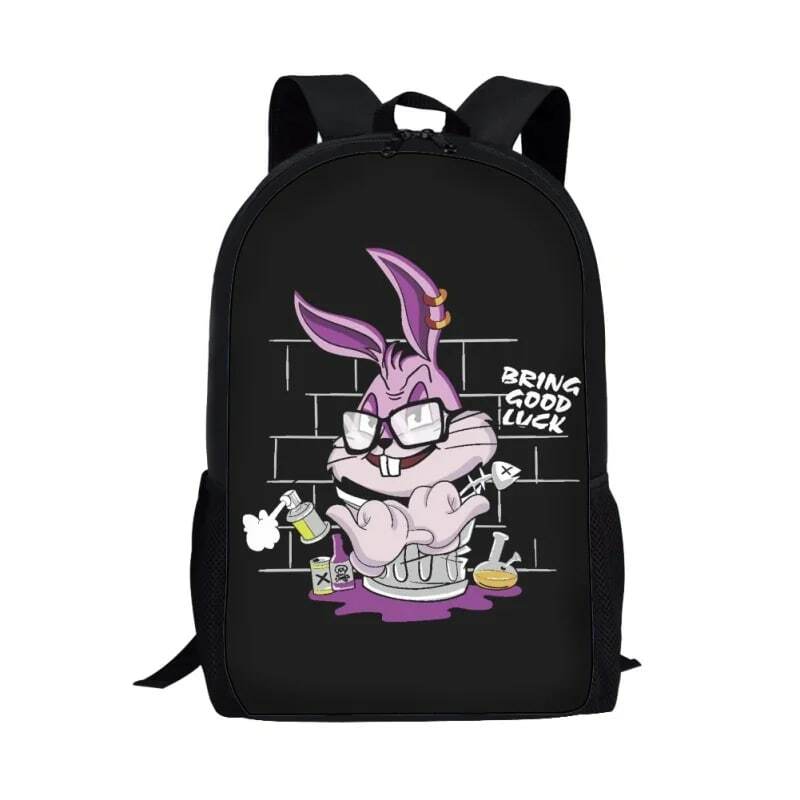 Moda kreskówka Trend wzór z królikiem plecak dla dzieci dzieci plecak nastolatek chłopcy dziewczęta torba na książki uczeń plecak książki