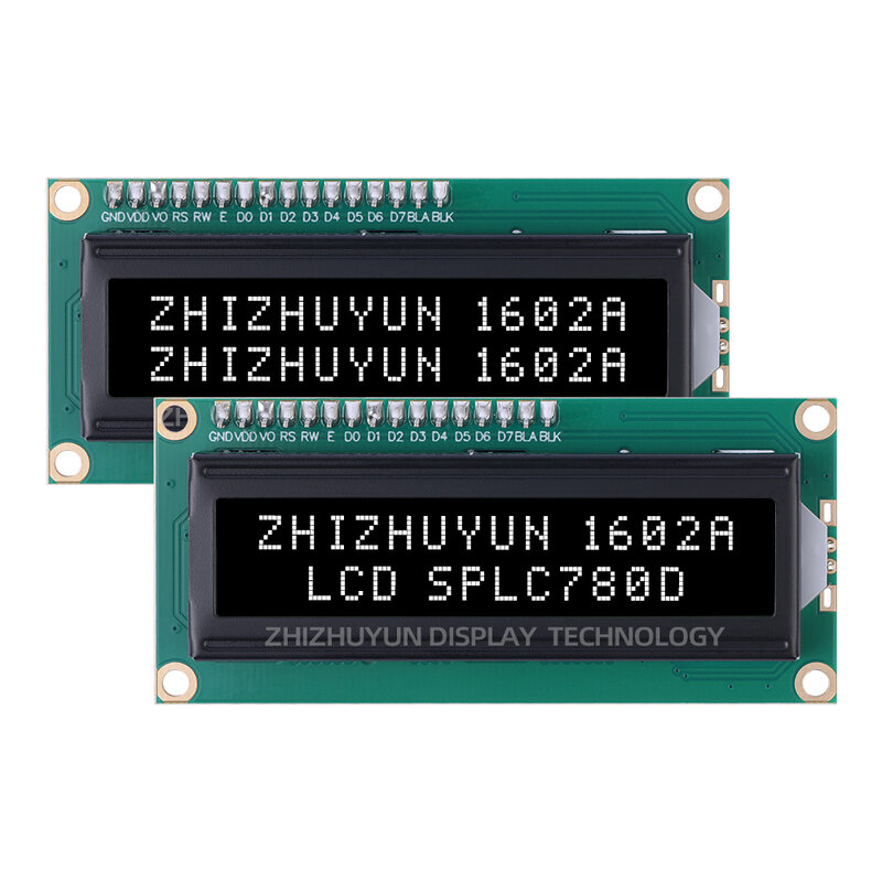 1602A IIC Adapter Board Emerald Green Light PCF8574 High Brightness LCD Screen 16*2 Industrial Grade Display Screen