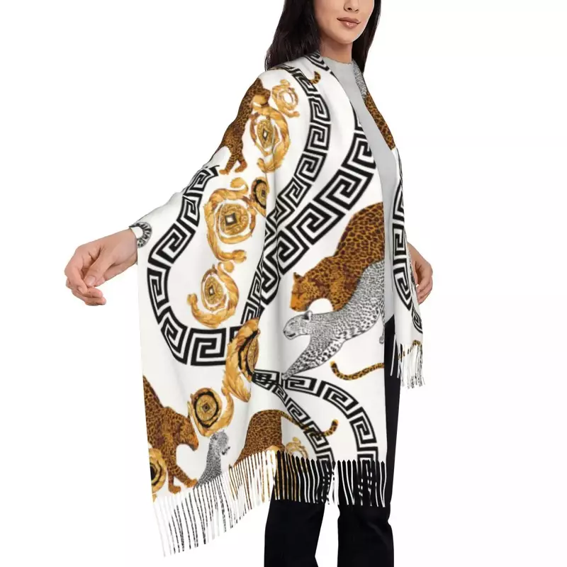 女性のための冬の無限のスカーフセット、金色のバロックチェーン、毛布、暖かいスカーフ、純粋な色