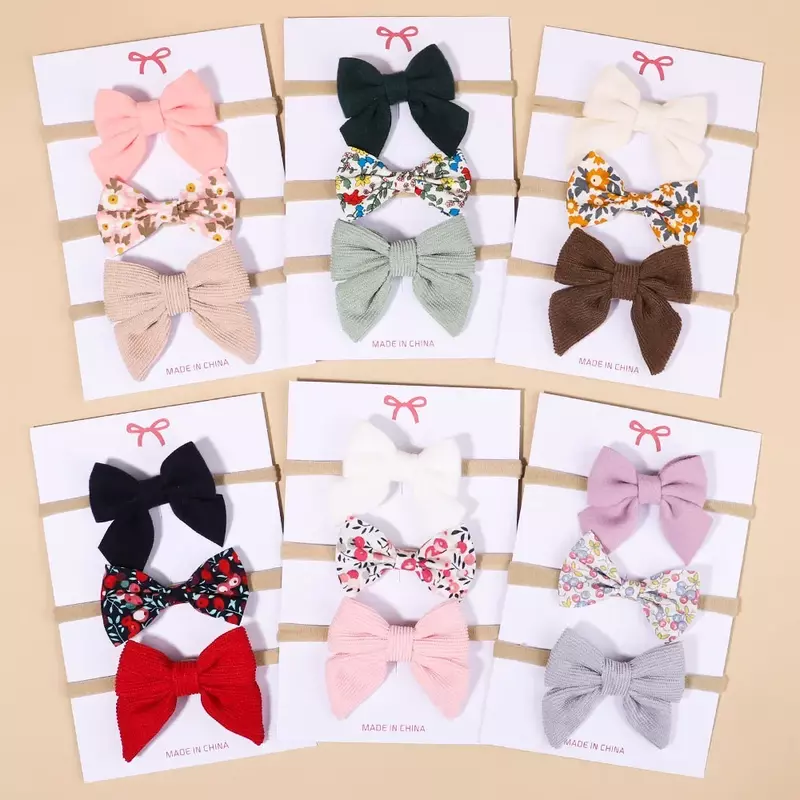 4Pcs/set Cotton Linen Leopard Printed Bow Baby Headband For Girls Newborn Headbands Lace Hair Bands Turban Baby Hair Accessories