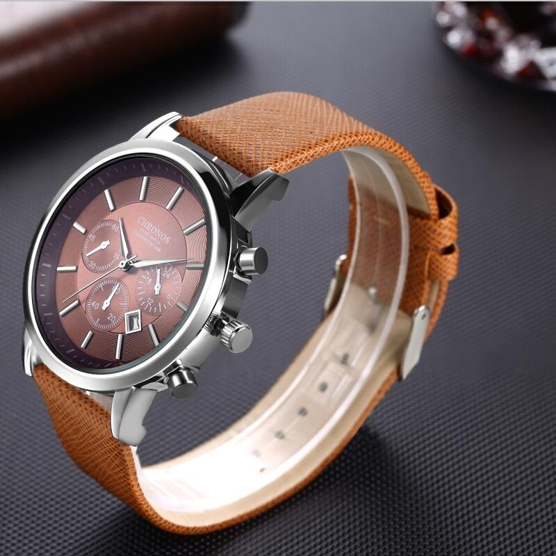 Heren Horloges 2022 Luxe Mode Design Lederen Horloge Digitaal Quartz Temperament Heren Horloge Cadeau Montre Homme Relogio Masculino