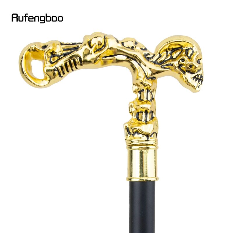 Golden Skull Single Joint Fashion Walking Stick Decorative Vampire Cospaly Party Walking Cane Halloween Crosier 93cm