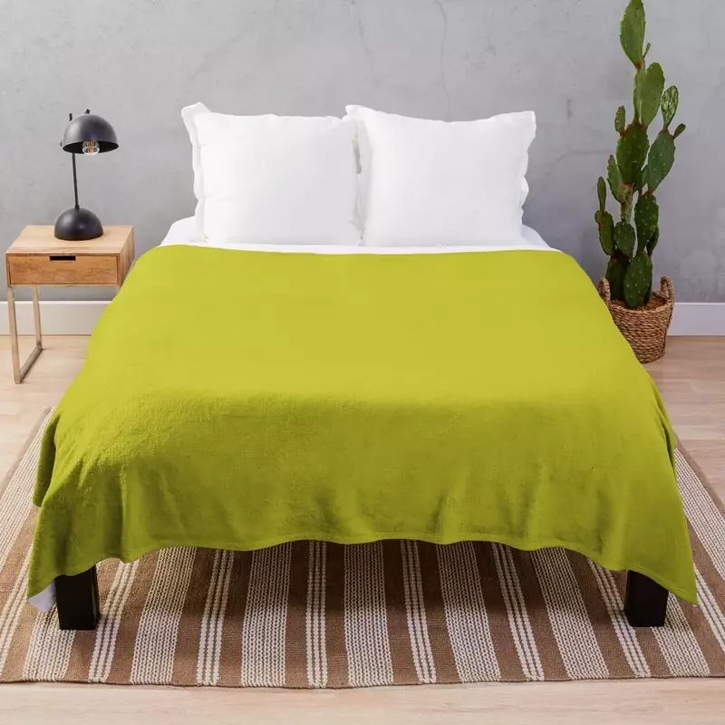 Solide Chartreuse Decke Plaid auf dem Sofa Manga Flanell dünne Decken