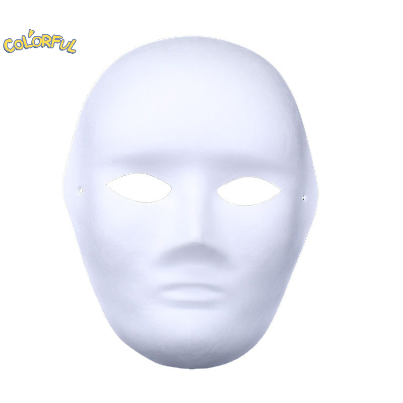 Maski na całą twarz papier pusty biały Halloween Cosplay kot Diy paontable para pół zwierzę Mache Party