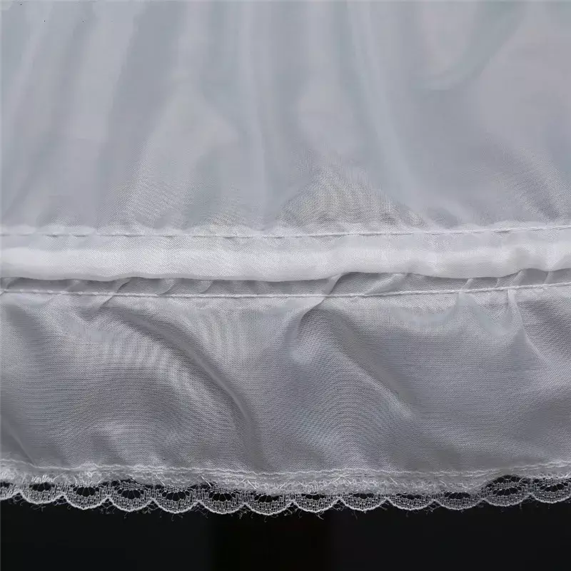 Женская юбка трапециевидной формы, белая Однослойная юбка-подъюбник с цветами, свадебные аксессуары, 3 кольца