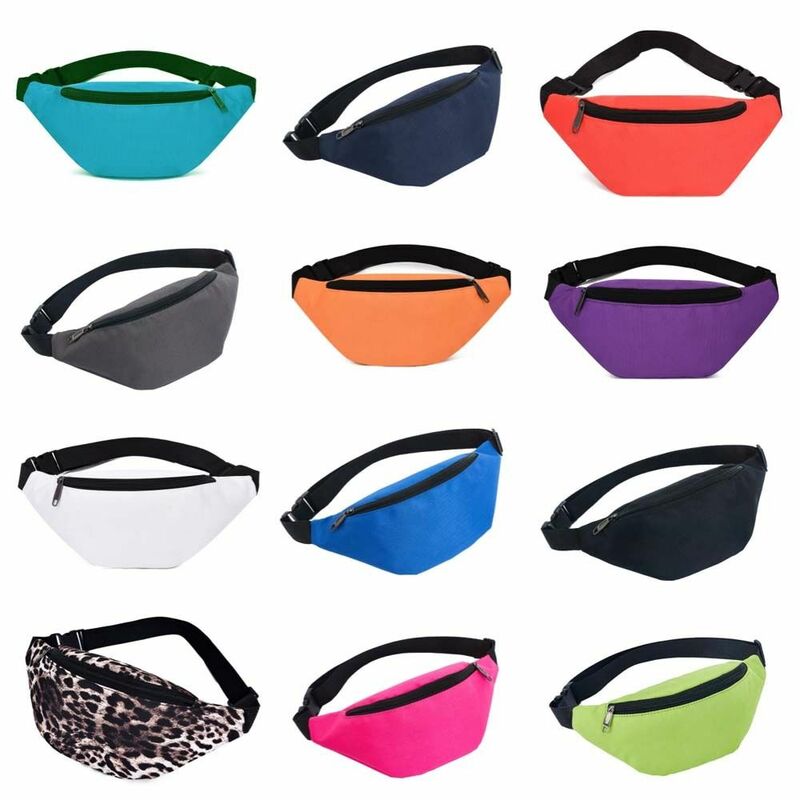 Waterproof Running Chest Bag Solid Color Nylon Fitness Crossbody Bag Korean Style Large Capacity Sports Shoulder Bag Daily