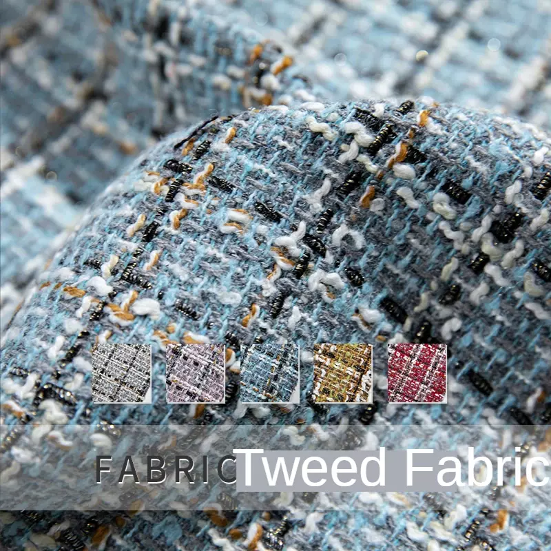 Tweed Fabric By The Meter for Clothing Coats Skirts Vest Bags Sewing Winter Cloth Thickened Plaid Decorative Drape Textile Soft