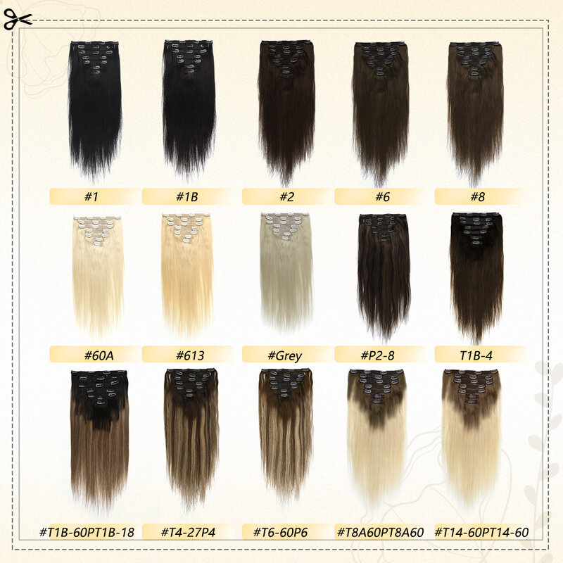 ZURIA-وصلات شعر للنساء ، دبابيس شعر بشرية طويلة كاملة الرأس حقيقية ، شعر مستعار ريمي ، مشبك دانتيل ، 8 بوصة ، 16 بوصة ، 20 بوصة ، 24 بوصة