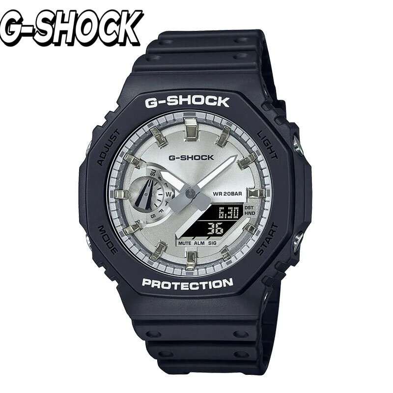 G-SHOCK-Relógio de quartzo multifunções masculino, esportes ao ar livre, mostrador LED à prova de choque, display duplo, moda casual, novo, GA-2100