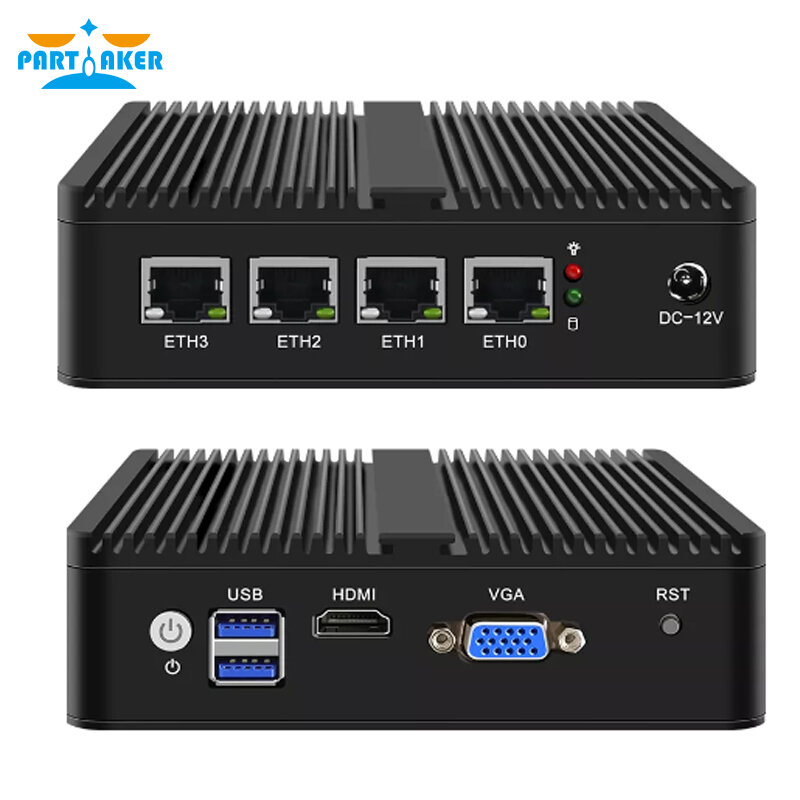 Roteador Fanless pfSense, Celeron J4125 N4000 N5000, Mini PC, 4 LAN 2.5G, Dispositivo de Firewall Intel i226, OPNsense Openwrt, 2500m