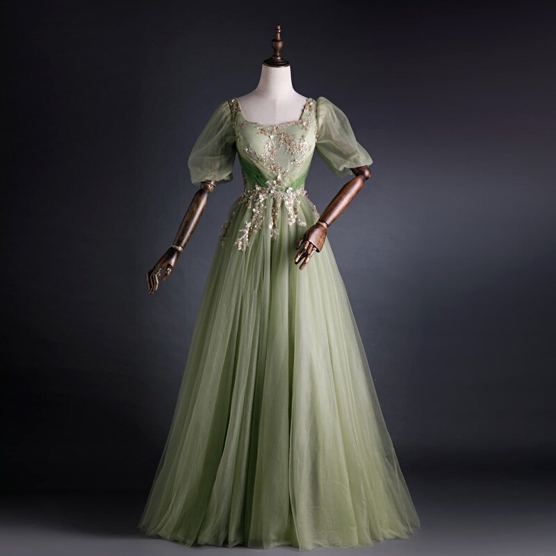 Robe de Quinceanera verte avec appliques en dentelle, robe de Rhélégante, robe de Rh, grande taille, éducatif, 2024
