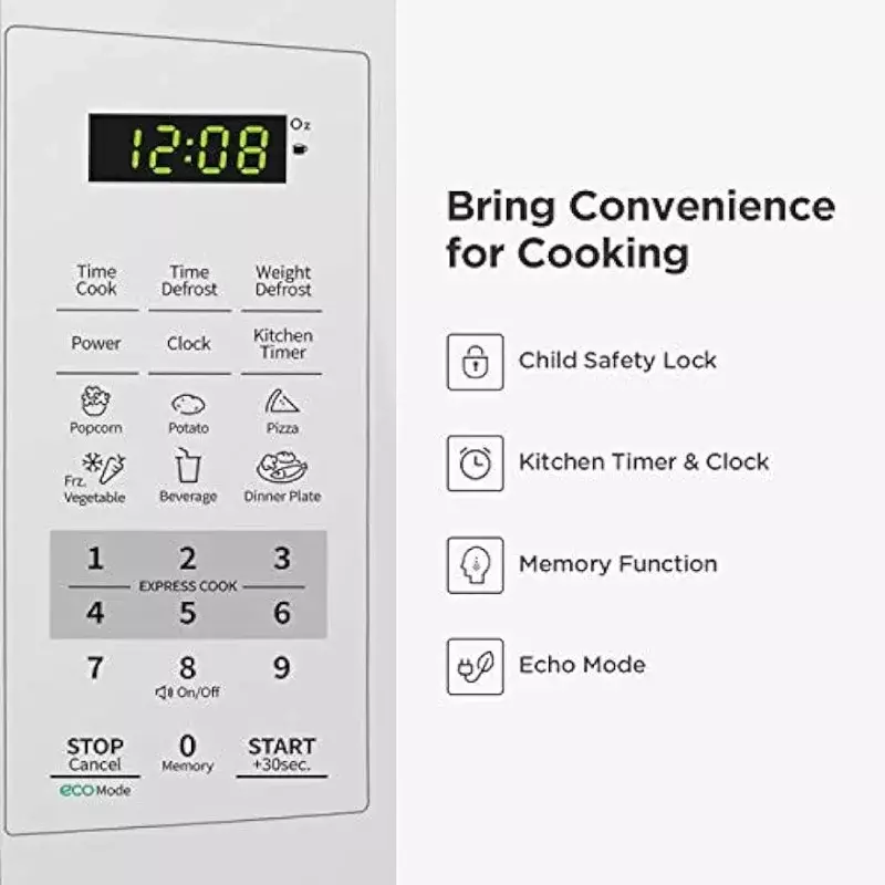 Countertop Microwave Oven with Sound On/Off, ECO Mode and Easy One-Touch Buttons, 0.7 Cu Ft/700W,You're Worth It