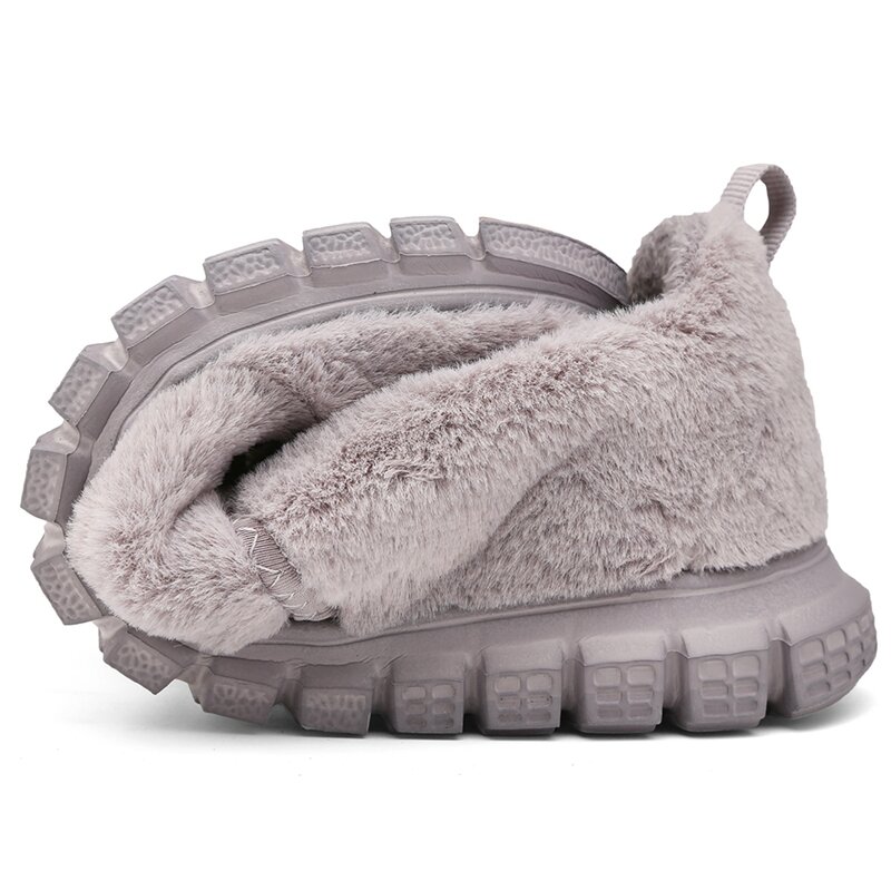 Fujeak Ultralight Big Size Comfortable Flats Warm Cotton Shoes Outdoor Anti-slip Snow Boots Fashion Men's Casual Shoes Faux Fur