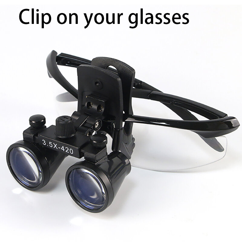 Clip-on Dental Loupes 3.5x Magnification Universal  Binocular Magnifying Glass For Surgery Dentist Clinic