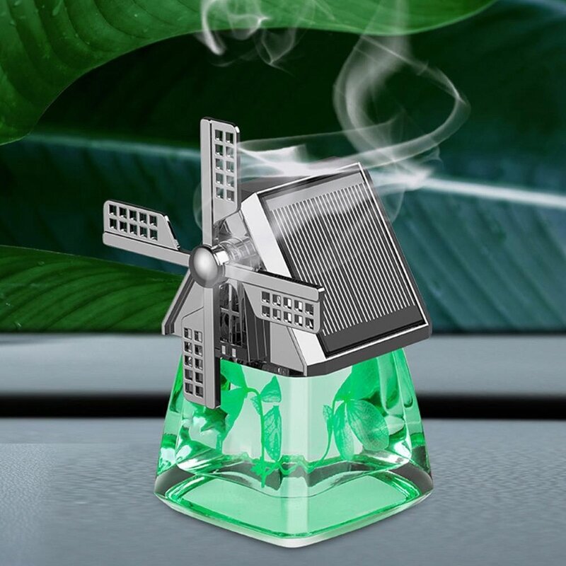 Lightweight Pretty Solar Powered Rotating Air Freshener Durable Perfumes Aromatherapys Diffuser Windmill Design for Car