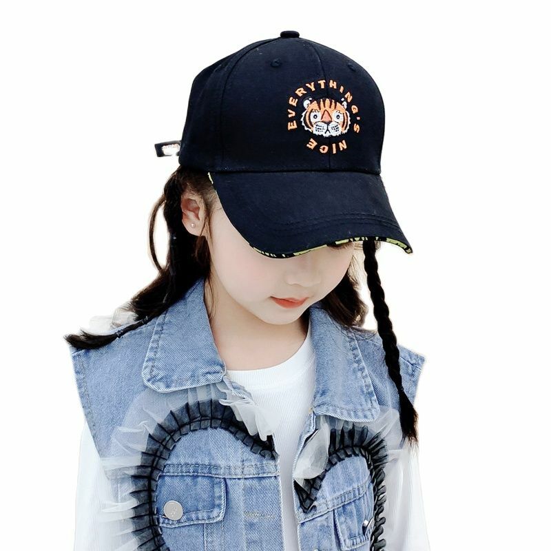 Doitbest Child Baseball Cap For Girl Boy Hats Summer Sunscreen Sun Hat Casual Hip Hop tiger embroidery Kids Caps 2-7 Years old