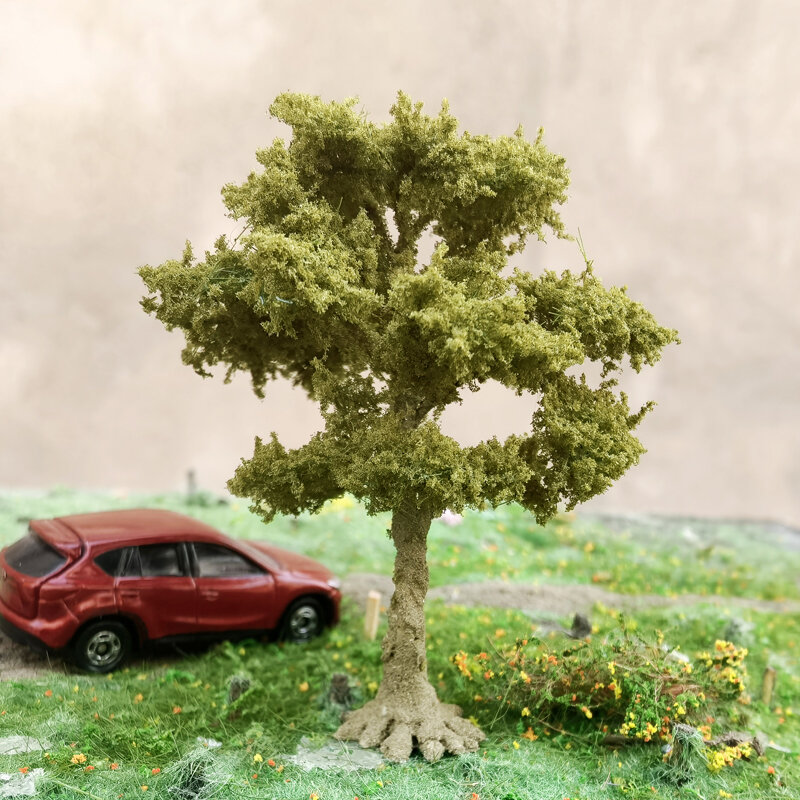 Wire Tree Model Miniature Landscape, Green Tree Decoration, Mountain Sand Table, Escala de Material DIY, Train Railway Layout, 12cm