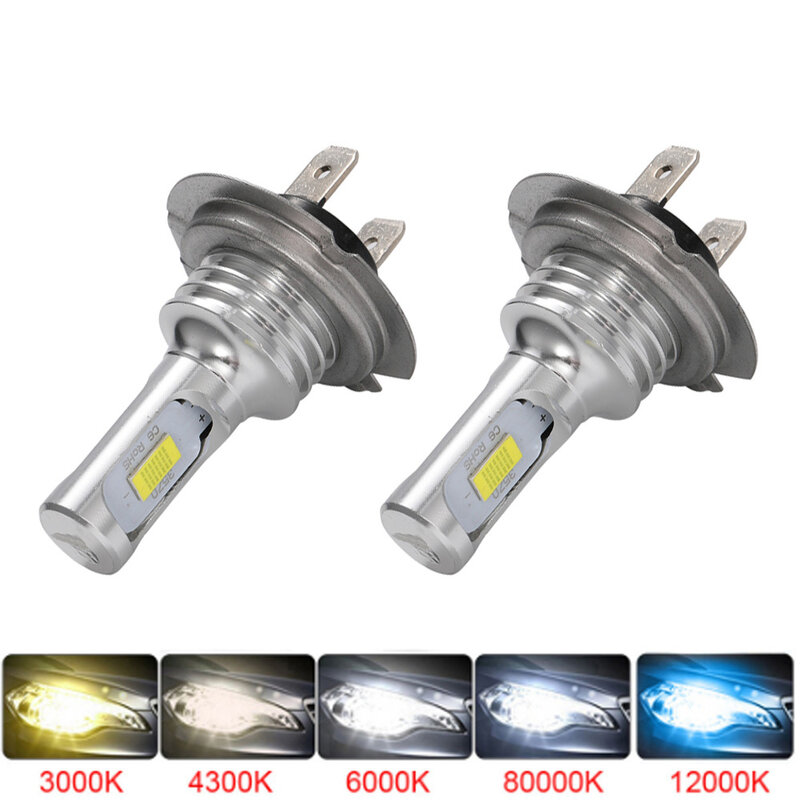 LEDカーヘッドライト,電球,h7 h4,csp,12v,9005 k,9006 k,6000 hb4,h1,3用,2個