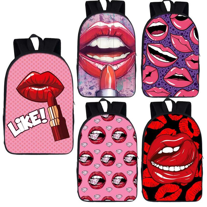 Рюкзак женский с леопардовыми губами и бабочками, милый школьный ранец для девочек-подростков, Дамский дорожный рюкзак для ноутбука