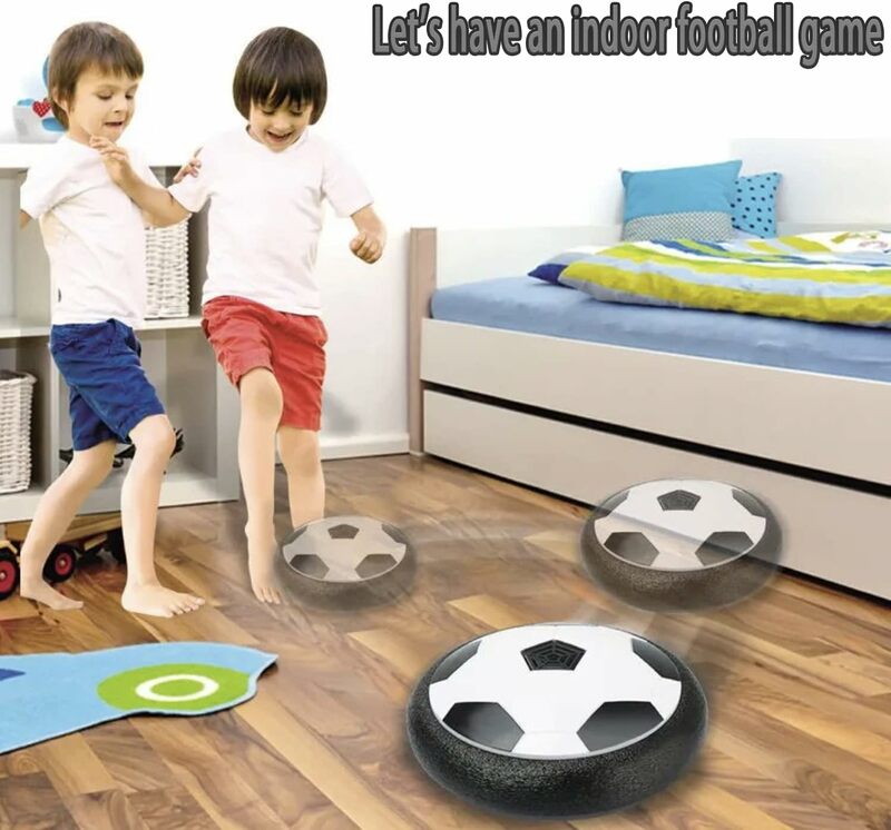 Bola de futebol elétrica flutuante para crianças, brinquedo de futebol flutuante, LED piscando, jogos esportivos infantis ao ar livre e indoor, brinquedo para menino
