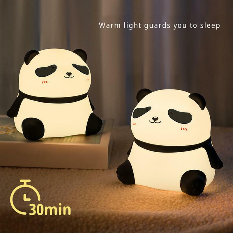 Luz nocturna para guardería con forma de Panda, lámpara de mesa portátil, luz Led nocturna para sala de estar, habitación de niños y dormitorio