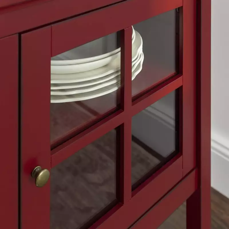 Классический Стеклянный дверной буфет Charlotte, 52 дюйма, красный