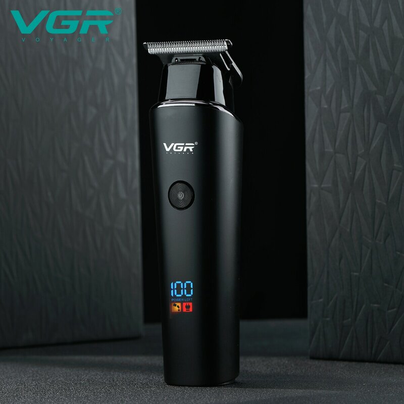 VGR Hair Trimmer Profissional Aparadores elétricos Cordless Hair Clipper recarregável Display LED V 937