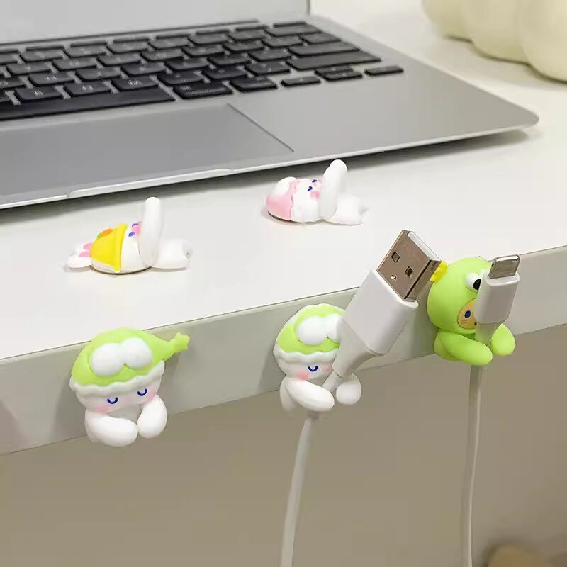 2pcs/pack Self Adhesive Cable Winder Kawaii Earphone USB Data Line Fixer Cable Organizer Cable Holder Home Office Desk Organizer