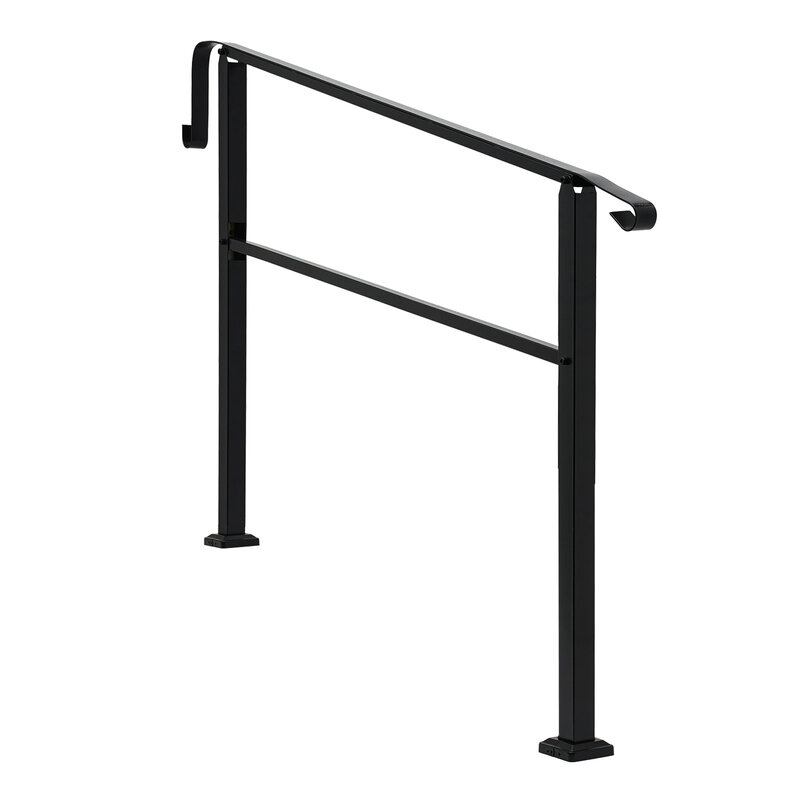 5-step Stair Railing Staircase Handrail Ladder Type 881.8lbs Load-bearing Highly Adaptable For Outdoor