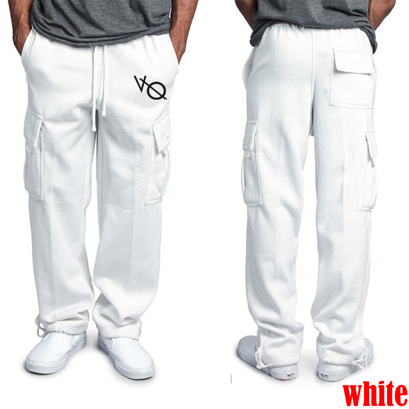 Moda męska Cargo spodnie sportowe sznurkiem spodnie do joggingu spodnie Casual wiele kieszeni workowate spodnie spodnie dresowe S-4XL