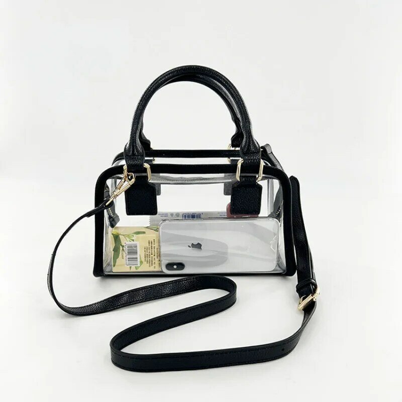 Прозрачная Сумка-желе для улицы, пляжная сумочка из ПВХ с лазерной симфонией, портативная Женская вместительная сумка на одно плечо