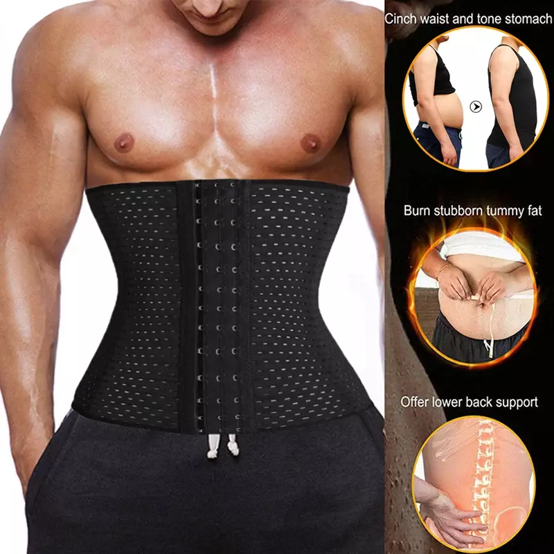 Men Waist Trainer Corset Neoprene Body Shaper Tummy Control Belt Sauna Slimming Strap Fitness Sweat Shapewear for Fat Burner