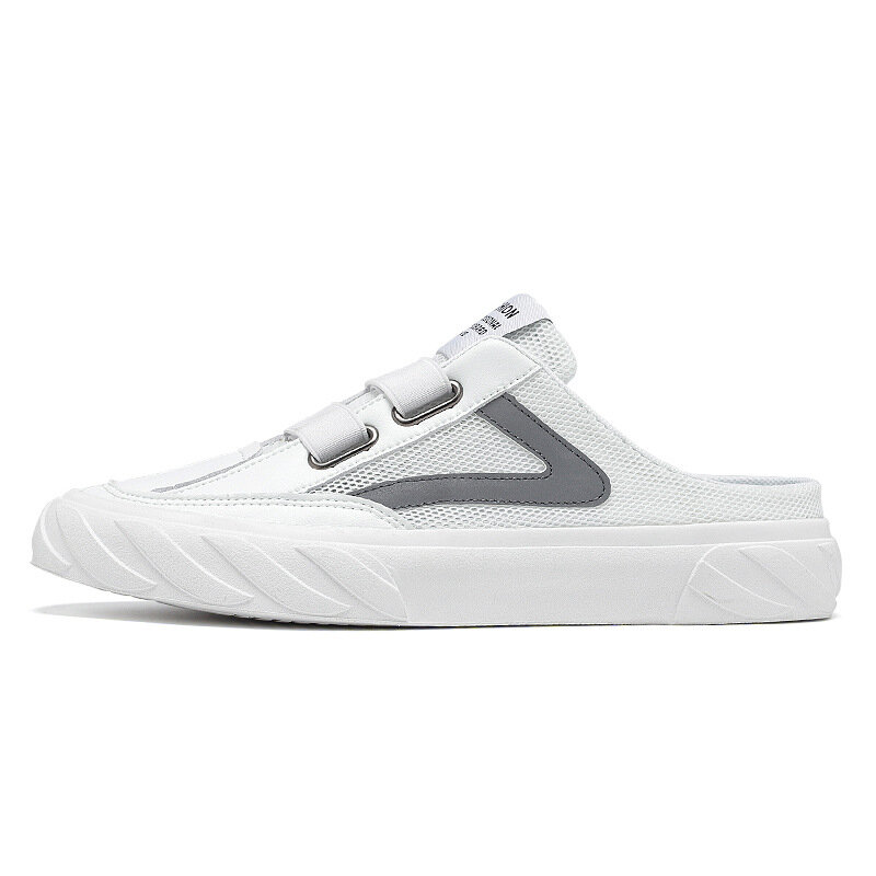 Мужские сетчатые полутапочки Baotou, белые дышащие повседневные туфли, Новинка лета 2023