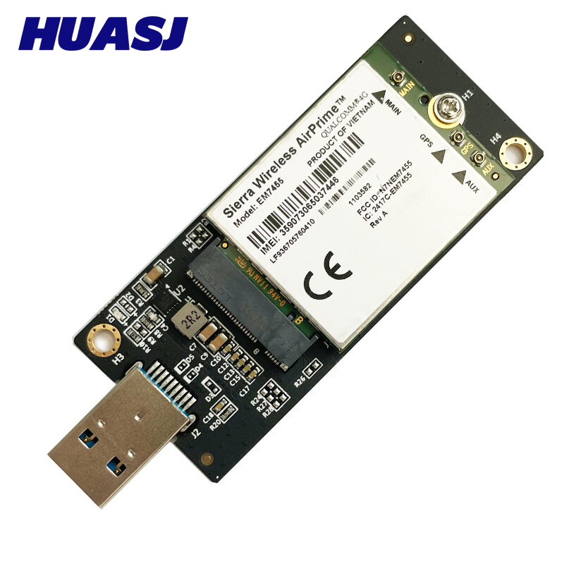 Huasj-WWAN Sierra Módulo 4G sem fio para laptop e roteador 4G, EM7455, 1103582, FDD, TDD, LTE, Cat6, NGFF, M.2, 300Mbps