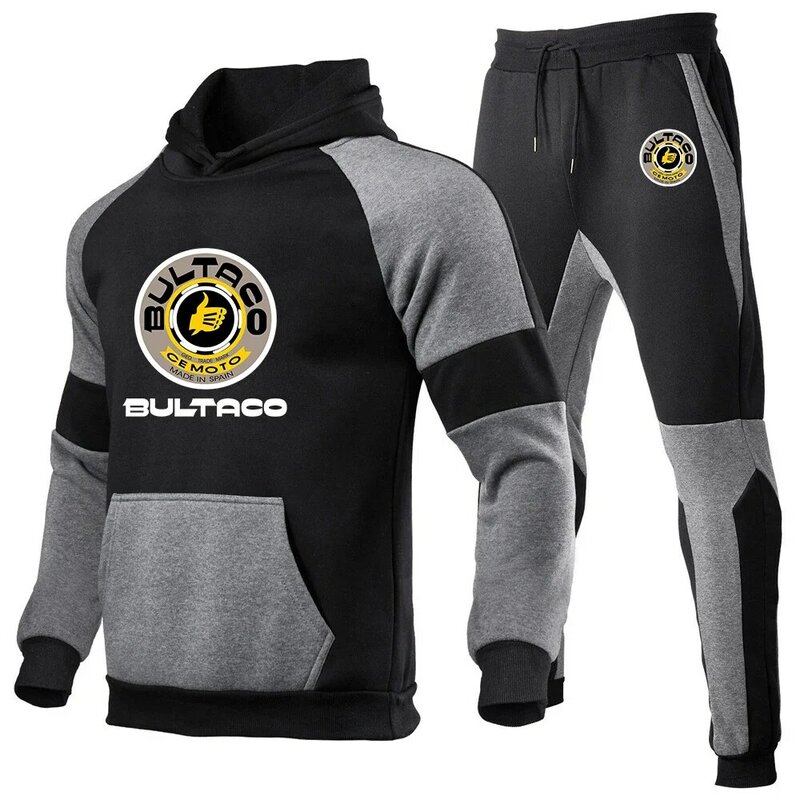 Bultaco Cemoto Motorcycles 2024 Spring Autumn New Style Suit Printing Men's High Quality Fashion Sets Leisure Hoodie Sweatpants