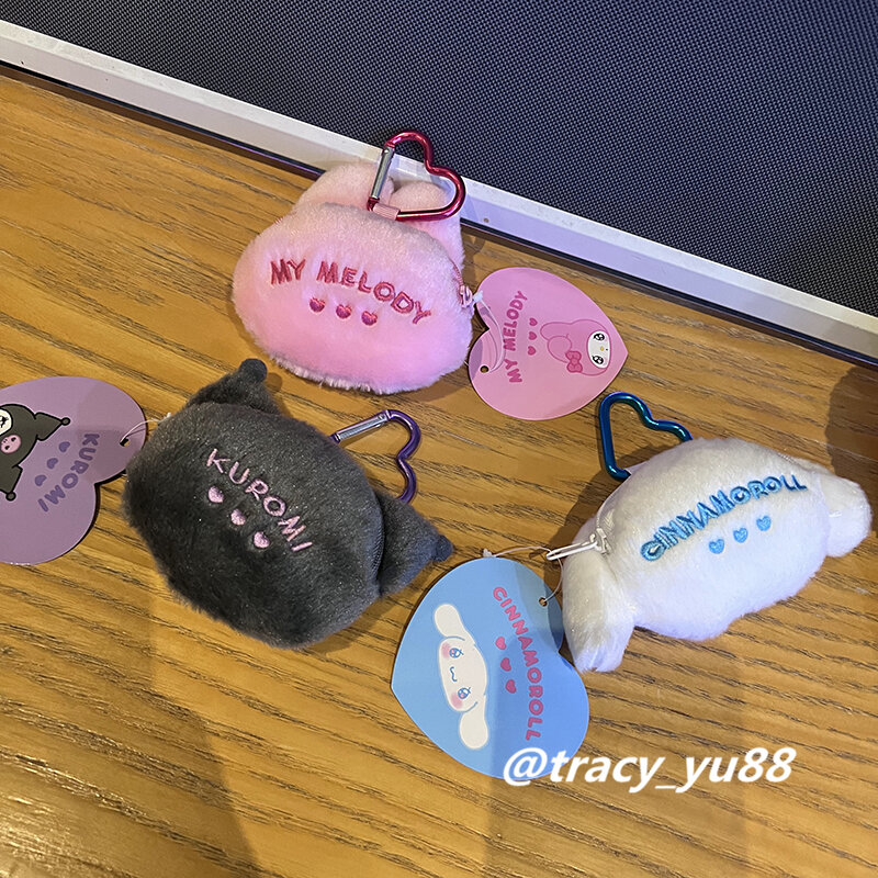 Sanrio Kuromi My Melody Plush Toys, lindo monedero Cinnamoroll, niñas, Kawaii Plushies Doll llavero, regalos de Navidad para niños