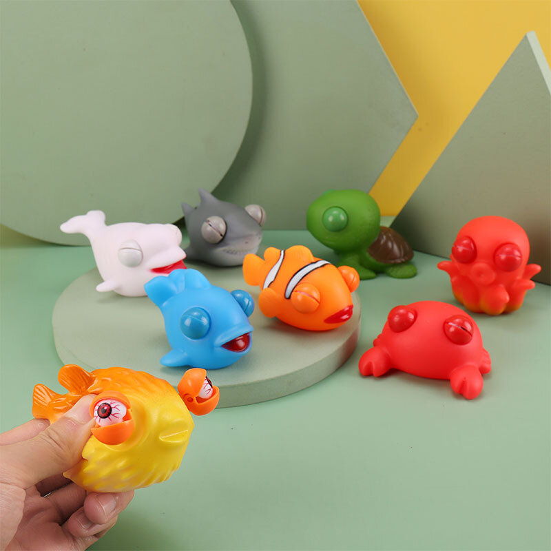 Divertente novità carino grande occhio modello animale marino sfiato giocattolo simulazione pesce spremere giocattolo sollievo dall'ansia Anti Stress per i bambini