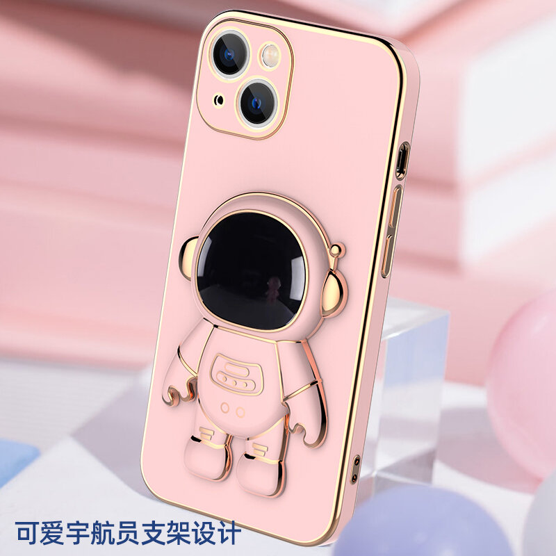 6D Electroplated Astronaut Folding Phone Stand Holder For IPhone Samsung XIAOMI Case Cartoon Mobile Phone Sticker Holder Bracket