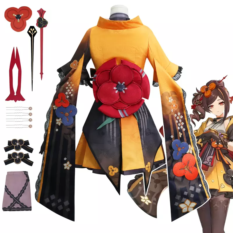 Genshinimpact Chiori Cosplay Costume, Robe, Perruque, Chaussures, Ensemble Complet, Anime Py Play, Vêtements de ixde Carnaval