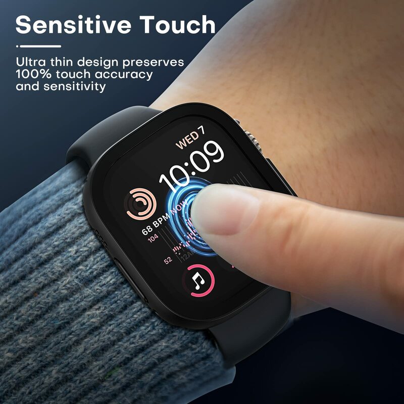 Cristal + funda para Apple Watch Ultra 2, funda de 49mm para reloj inteligente PC, parachoques + Protector de pantalla, cubierta templada, accesorios de banda de la serie iwatch