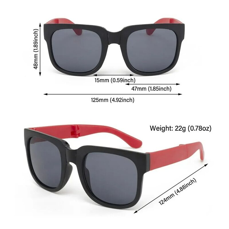Occhiali da sole per bambini con montatura quadrata occhiali da sole pieghevoli per esterni Vintage UV 400 per bambini e bambine