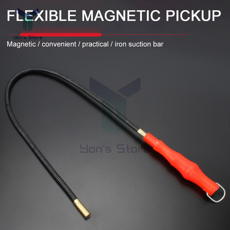 55Cm Alat Pickup Magnetik Fleksibel Tongkat Pemanjang Tali Magnet Dapat Ditekuk Alat Tangan Pengambil Logam Batang Pengisap Magnet Musim Semi