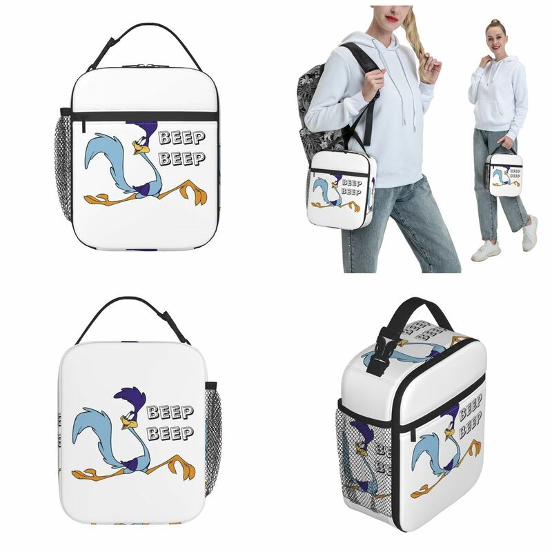 Beep Beep Cartoon Thermal Insulated Lunch Bag for School Portable Food Container Bags Thermal Cooler Food Box